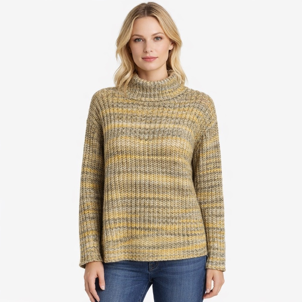 NIC+ZOE Women's Mock Neck‎ Knit Sweater Neutral Mix Size M New With Tags